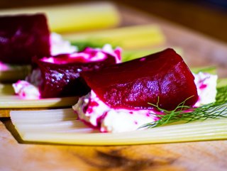 Rote Bete Cannelloni auf Fenchel