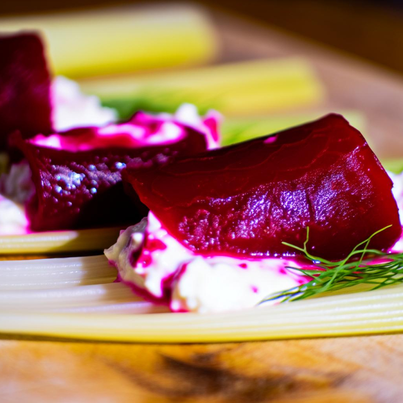 Rote Bete Cannelloni auf Fenchel