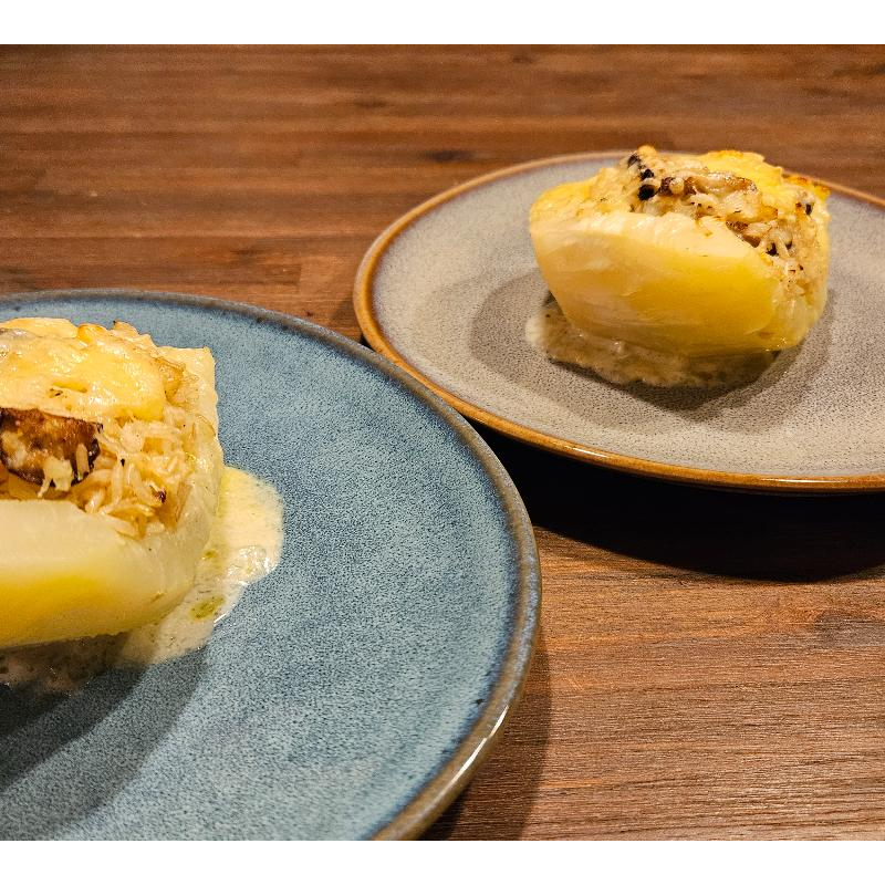 Superschmelzkohlrabi mit Pilz-Reisfüllung