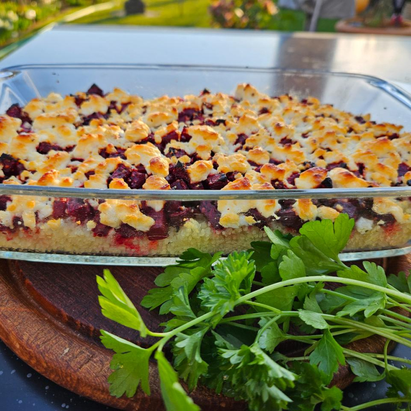 Rote Bete auf Couscous überbacken