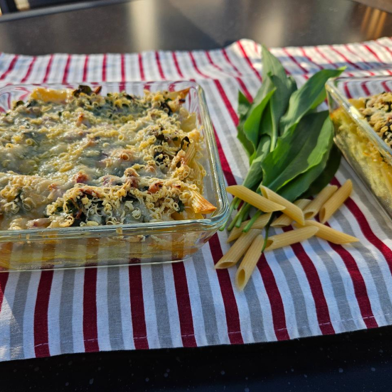 Nudel Penne-Bärlauch-Gratin