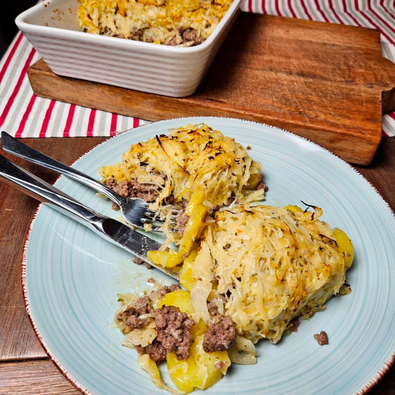 Sauerkraut-Auflauf mit Hack